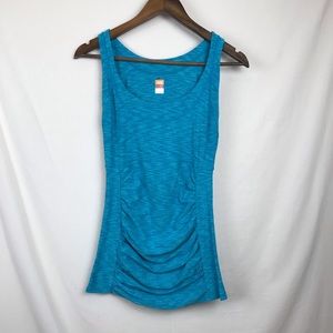 Lucy Heathered Blue Ruched Tank Size M